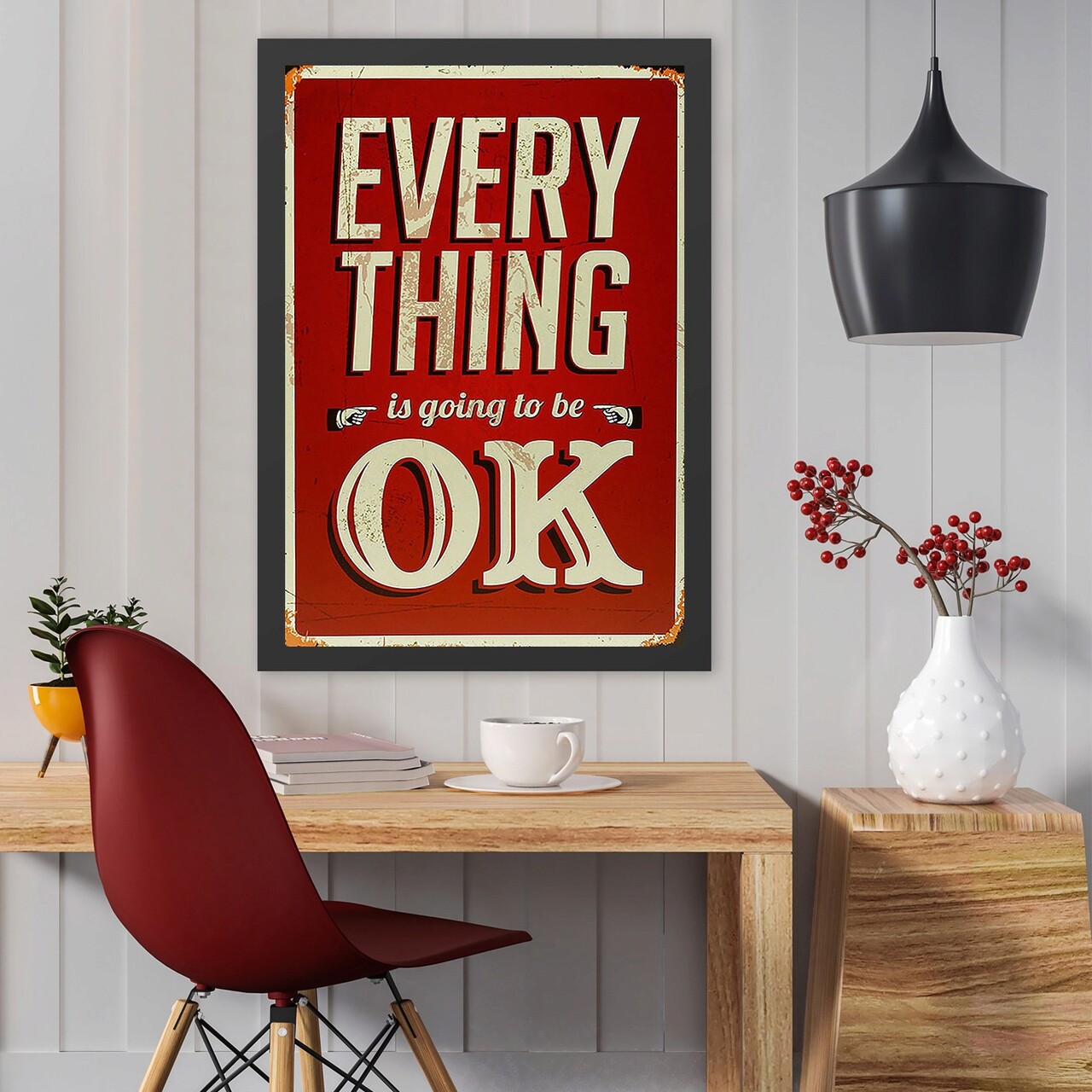 Tablou decorativ, Everything OK 3 (40 x 55), Polistiren, Multicolor - imagine 3